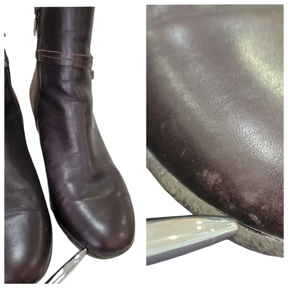 Geox Respira Amelia Brown Ankle Boots Suede Leather Wedge Booties Women’s 38.5 - Picture 15 of 16